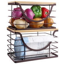 Extra Large Trash Bag Holder Under Sink Stackable Kitchen Storage 2 Pack, Pan...