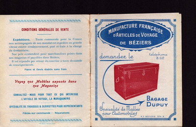 BEZIERS 34 / REISEARTIKEL / GEPÄCK ''DUPUY / FINET CONSTANS'' Katalog 1930