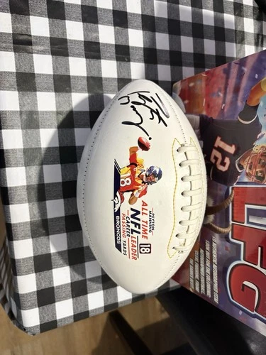 Peyton Manning Denver Broncos Autographed Career Football NFL Records