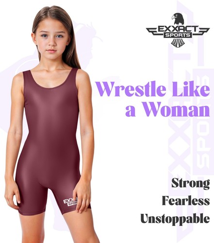Exxact Sports hochgeschnittenes Jugend Mädchen Wrestling Singlet, vollflächige Singlets - Bild 36 von 54