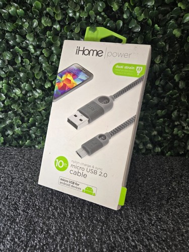 iHome 5 ft. Nylon Sync & Charge Micro USB 2.0 Cable for Android Devices - Black - Picture 1 of 5