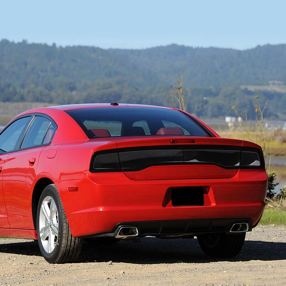 Smoked Black Rear Taillight Decor Cover Trim Bezels For Dodge Charger 2011-2014 Foto 3 de 4