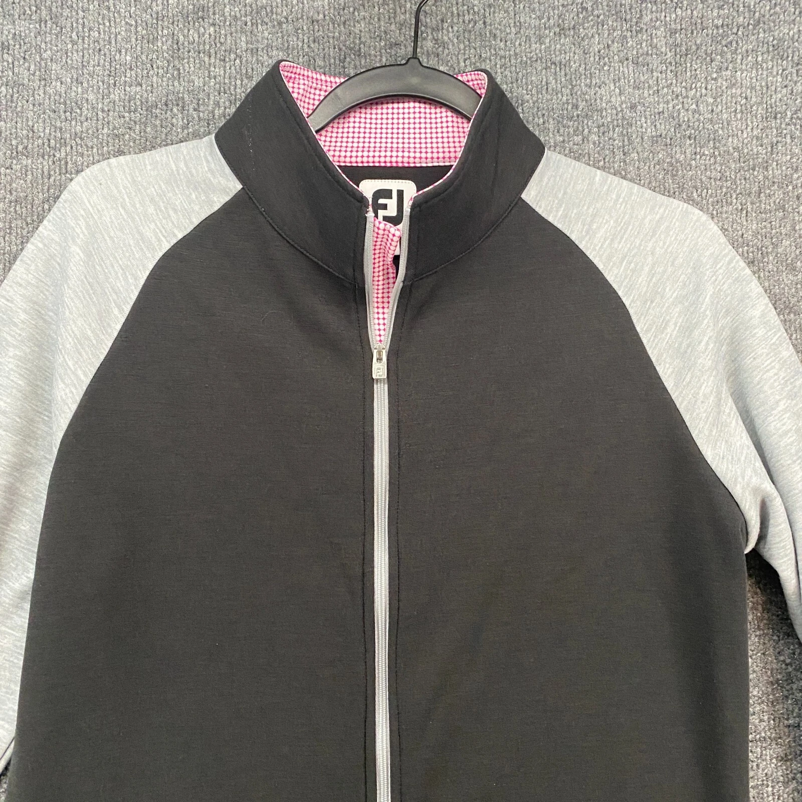 VETEMENTS Footjoy Giacca Donna M Nero Colorblock Full Zip Performance Felpa Golfista
