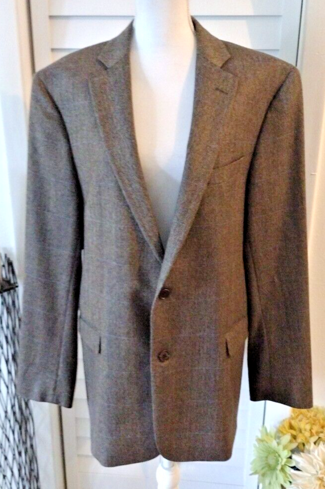 Brooks Brothers Men's Wool brown plaid Regent Fit blazer 44L eBay