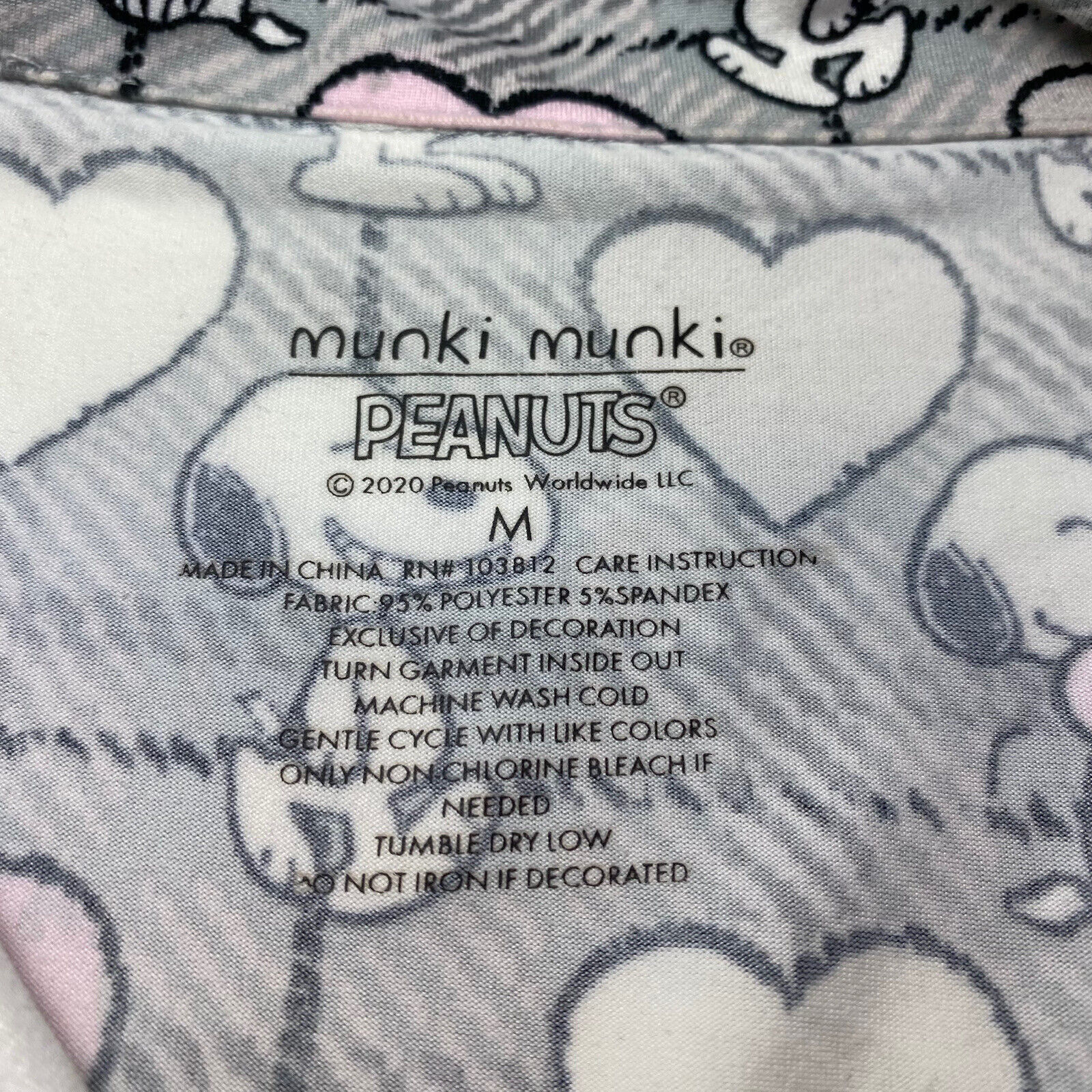 Munki Munki Womens M Gray Pink Peanuts Snoopy 2 P… - image 12