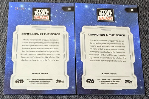 2024 Topps Star Wars Cromo Galaxia/75 Prisma Comunión en la Fuerza Ahsoka #48 - Imagen 2 de 2