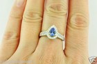 1.22 ct 18k Solid White Gold Ladies AAA Pear Natural Tanzanite &  Diamond Ring — photo 3