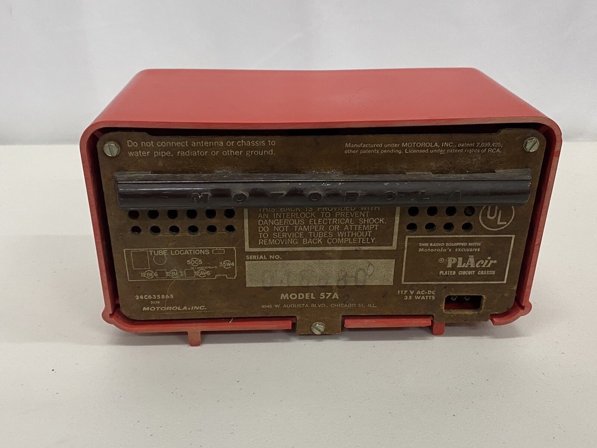 MOTOROLA 真空管ラジオ ホワイト57A アメリカ製 MOTOROLA 真空管ラジオ ホワイト57A アメリカ製 アメリカ・GENERAL