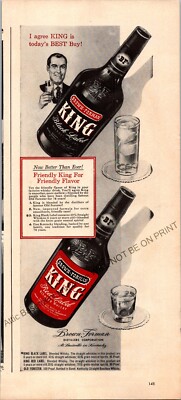 King Red Label Whiskey Print Ad Vintage Ephemera Wall Art Decor