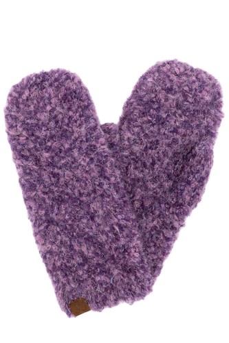 C.C Exclusive Women's Winter Warm Mixed Color Boucle Knit Mitten Gloves - Picture 14 of 15