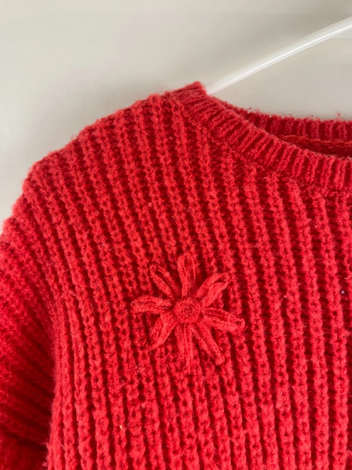 Suéter Sonoma, Para Mujer Talla Pequeña, Naranja, Rojo, Floral, Pullover Foto 3 de 4