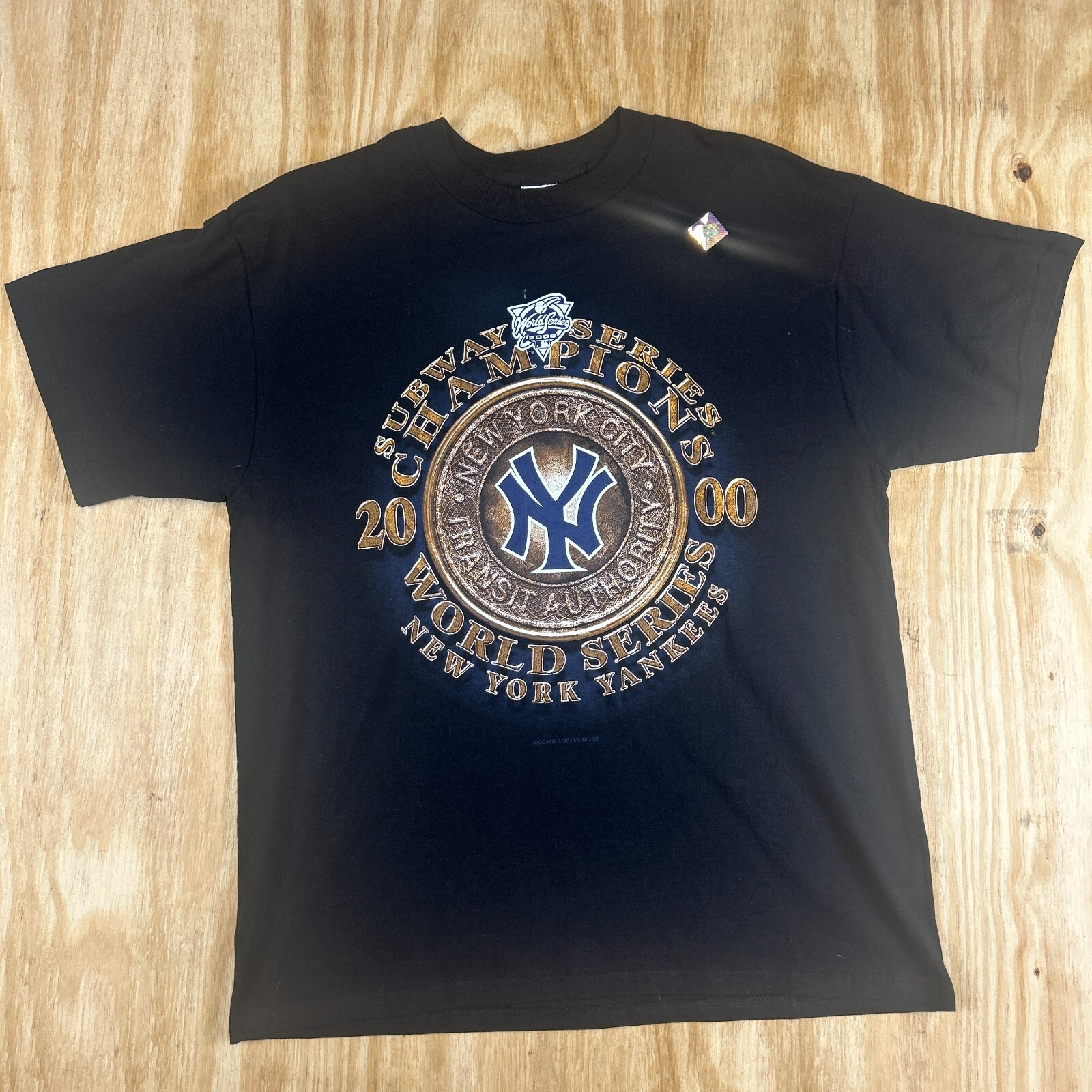 VTG New York Yankees World Series Champions T-shirt Mens L Delta Crew Neck Black