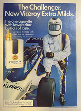 1975 Vintage Magazine Advertisement Viceroy Cigarettes Race Car