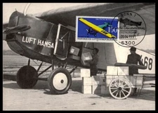 GERMANY MK 1991 AVIATION AIRCRAFT PLANE FOKKER MAXIMUM CARD MC CM (m566