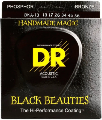 DR BKA-13 ''Black Beauties'' farbbeschichtete Phosphor Br Akustiksaiten 13-56