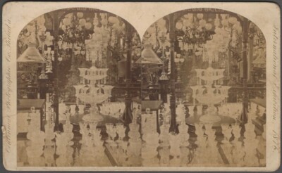1876 American Centennial Exhibition New England Glass Company Exhibit Stereocard