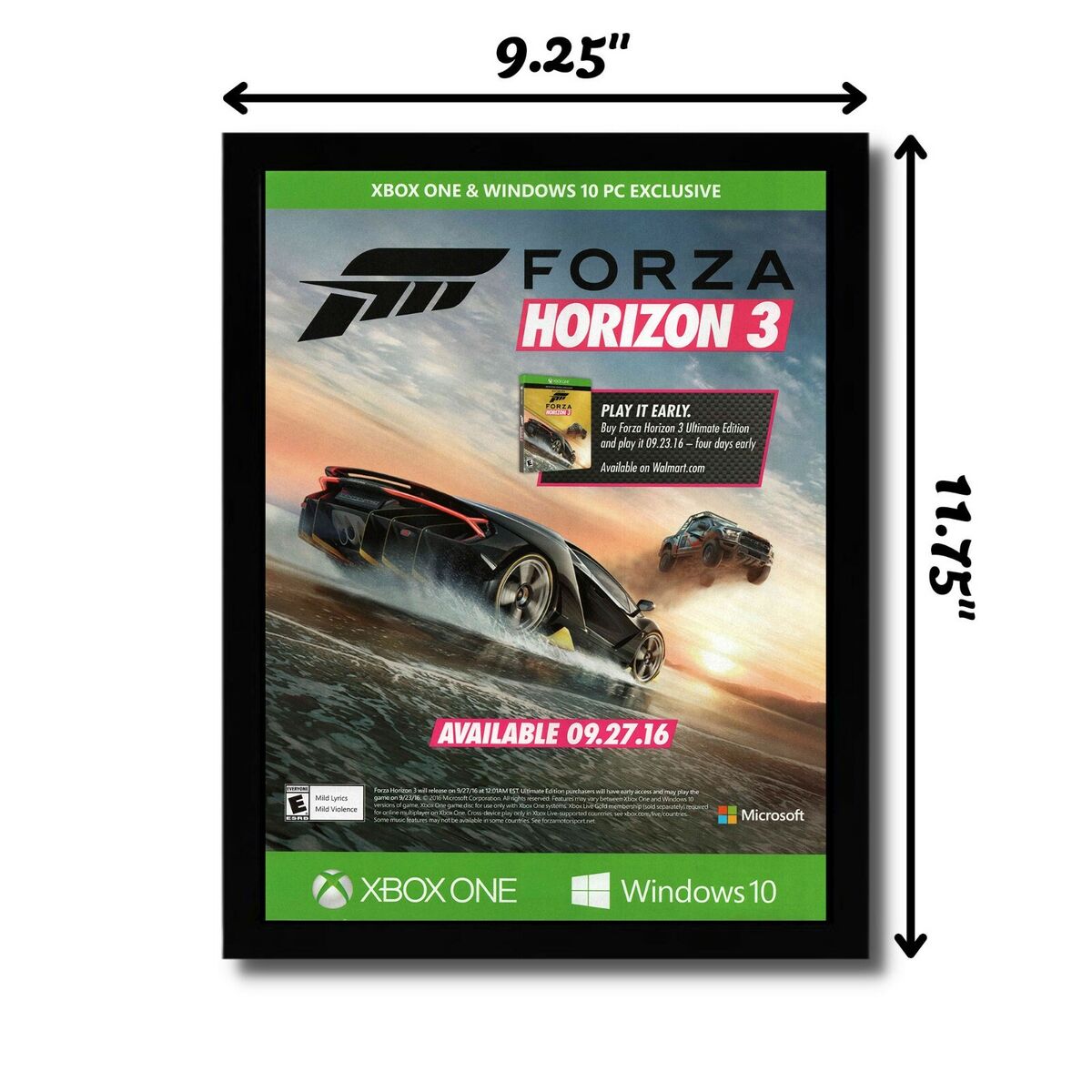 2016 Forza Horizon 3 Framed Print Ad/Poster PS4 Xbox One Lamborghini  Centenario