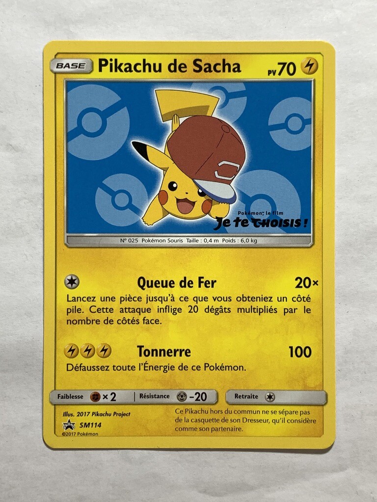Ash's Hat Pikachu Non Holo SM114 Ultra Rare Promo Pokemon