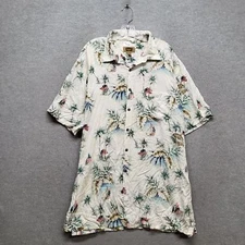 The Foundry Supply Co. Men Button Up Shirt 2XLT Hawaiian Floral Palm Trees NWT