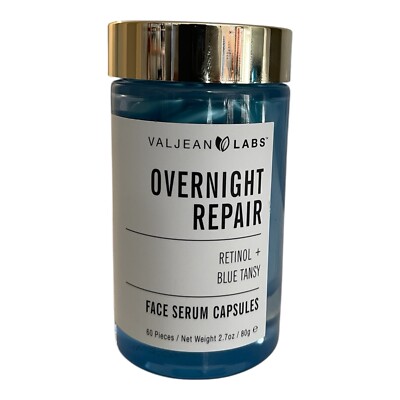 ValJean Labs Overnight Repair Retinol+Blue Tansy 60 Face Serum Capsules.