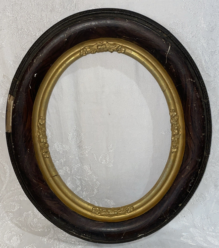 Antique Victorian Oval Shadow Box Frame Gold Gilt 10 x 8 Inch Photo Frame