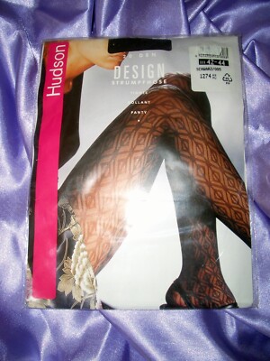 Hudson Design sexy gemusterte Feinstrumpfhose Gr. 42-44 schwarz 20 den OVP