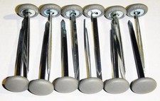 12 Pieces Prong Back Upholstery Buttons Platinum Gray Vinyl Choice Of Size