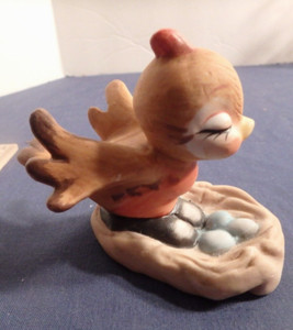 Robin Nest Blue Eggs Figurine Vintage Bird Josef Original Ceramic