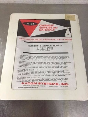 50/PKG Avcom Overhead Projector Economy Fileable Mounts #850 7.5'' x 10'' Aperture