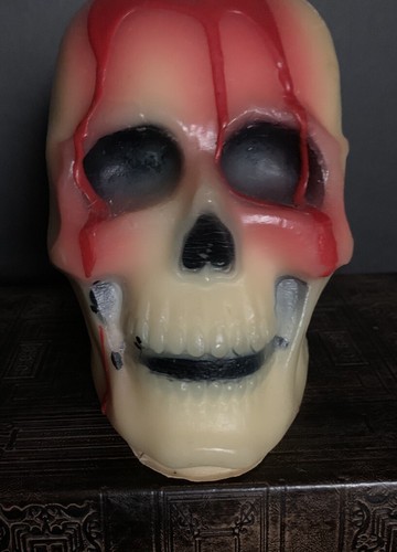 Vintage 6” Gurley Halloween Bloody Skull Candle Novelty Decor