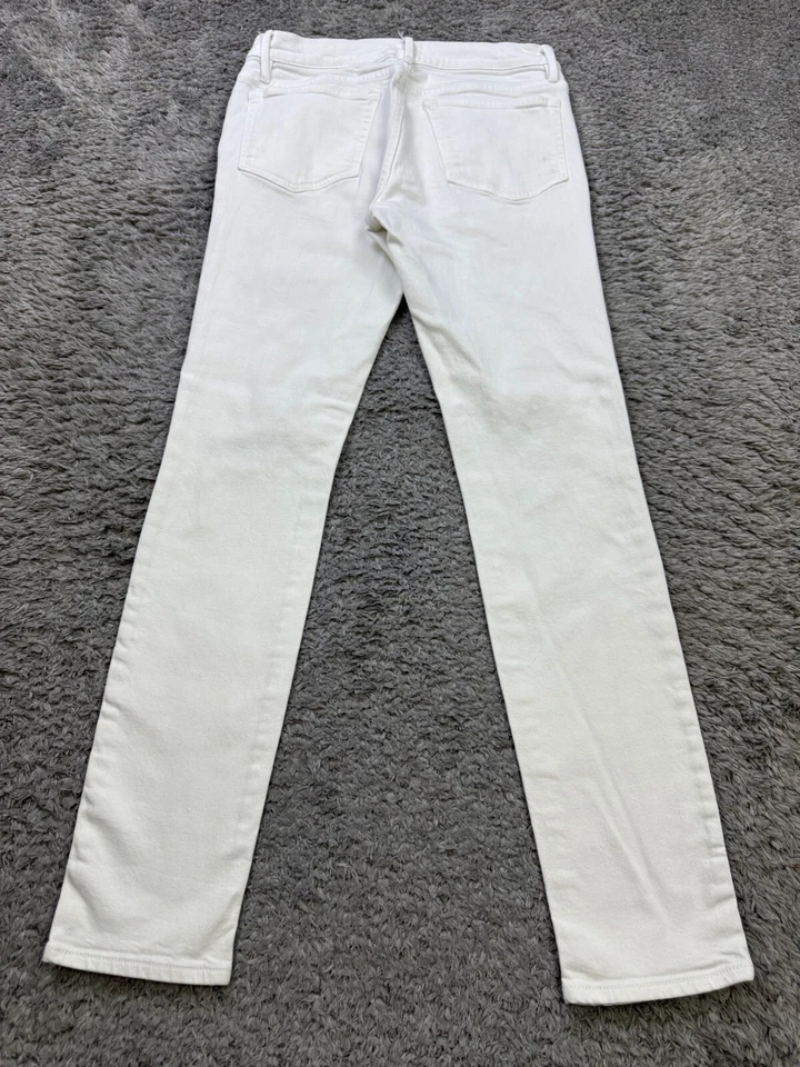 Frame Jeans Men 30 White L'Homme Skinny Slim Fit Stretch Distressed Grudge Denim - Image 2 of 4