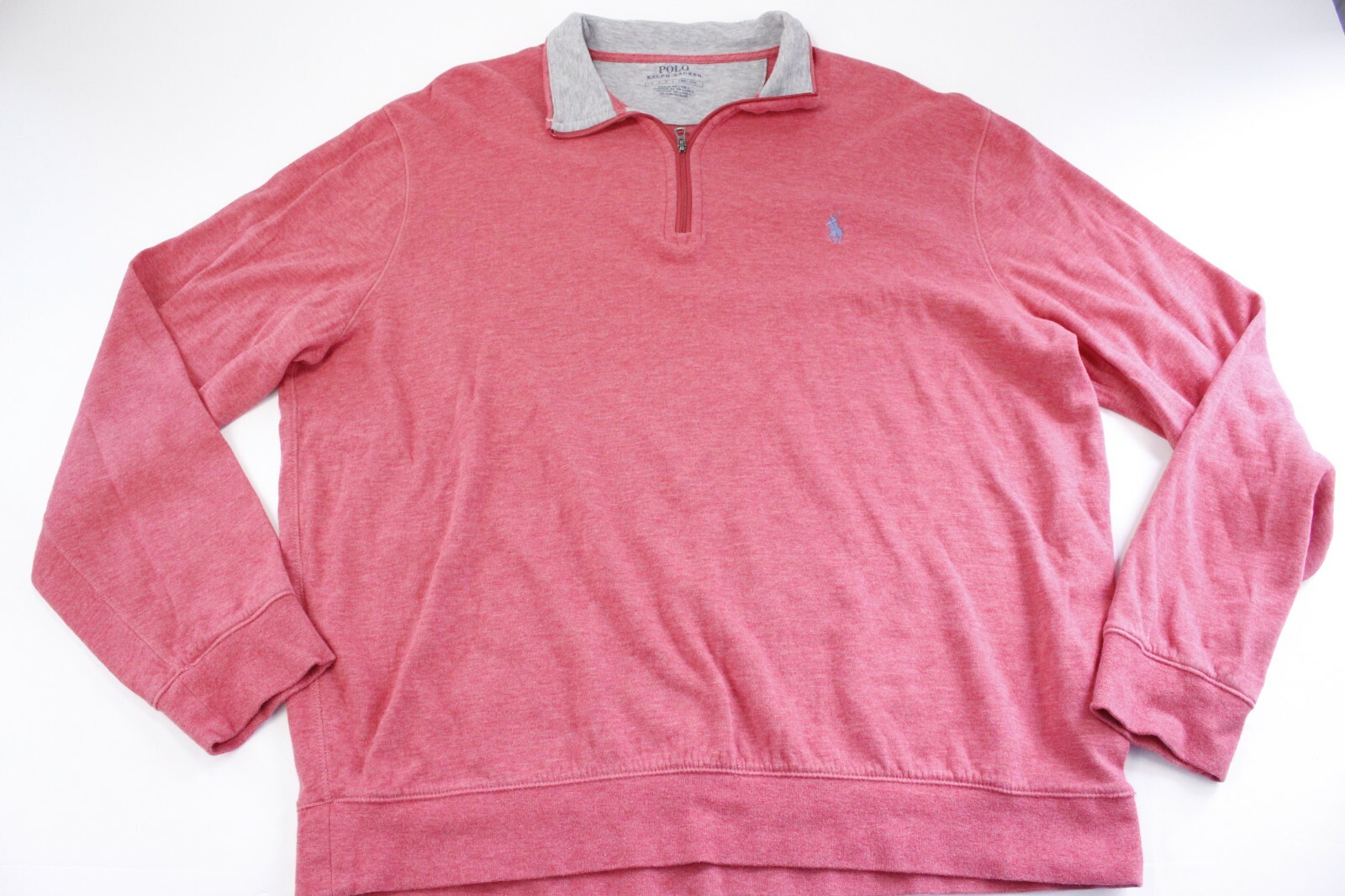 Polo Ralph Lauren Camicia Uomo Tg L Rosso Erica Morbidissima 1 4 Zip Pony