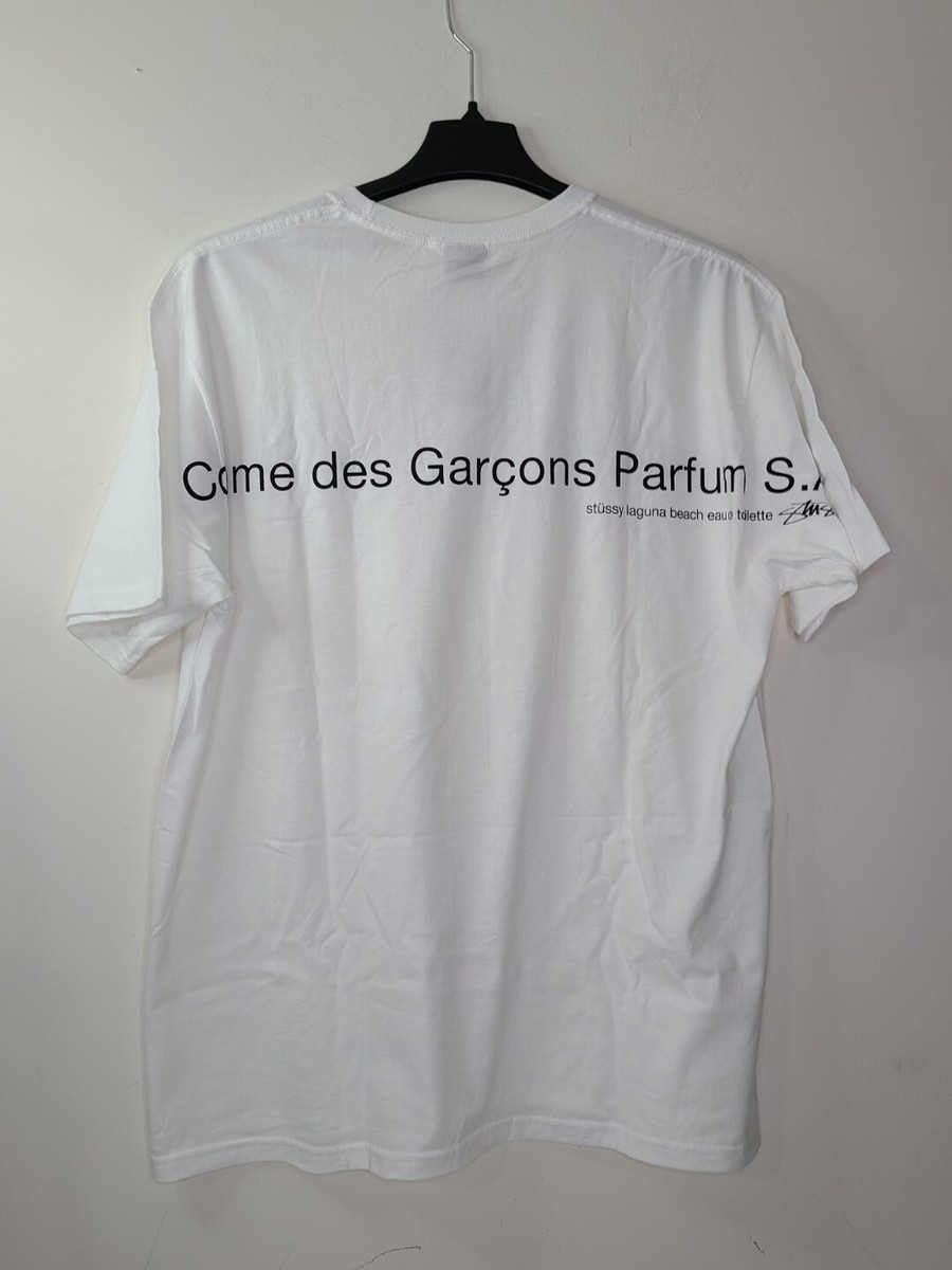 Stussy x Comme Des Garcons Laguna Beach Men's White T-shirt Stussy x Comme Des Garcons Laguna Beach Men's White T-shirt