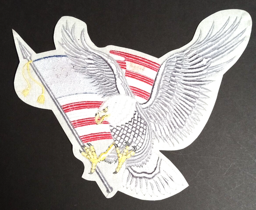 Eagle USA American Flag Embroidered Iron On Jacket Patch 12"h x 12"w NEW - Picture 3 of 3