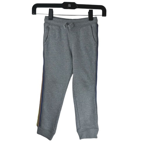 OSHKOSH B'gosh Unisex Grey Sweatpants/Joggers with Neon Colorful Side Stripes 4T - Picture 2 of 5