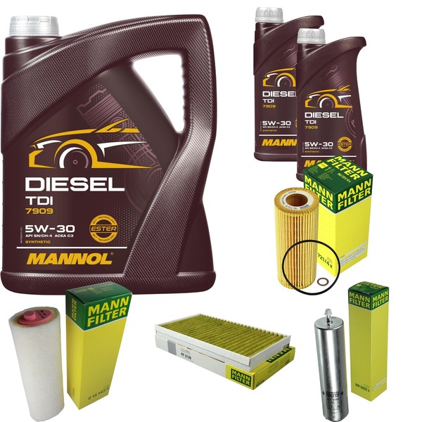 MANN-FILTER Inspektionspaket Mannol 7L Diesel Tdi 5W-30 FüR Bmw 5Er Touring-image