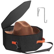 Hat Storage for Men, Hardboard Hat Boxes with 1 Door Hook Hat Organizer, Co...