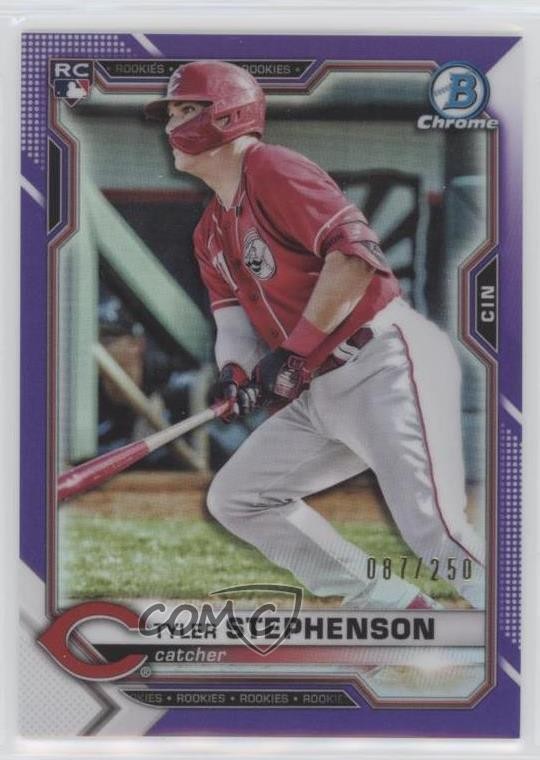 2021 Bowman Chrome Purple Refractor 87/250 Tyler Stephenson #87 0hw6