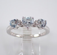 Lab-Created Aquamarine 2Ct Heart Cut Wedding Promise Ring 14K White Gold Plated