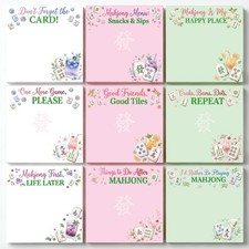 27 Pads Funny Mahjong Sticky Notes - 3x3 Inch inches, Pink, Green, White