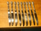 Lot Of Nine 9" Gorham King Edward Sterling Silver Handle Dinner Knives