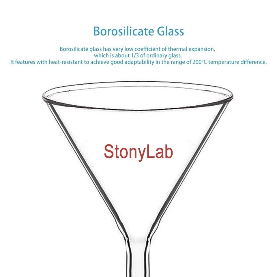 Glass Short Stem Powder Funnel with 100 mm Top O.D. and 19/22 Inner Joint - Image 3 of 4