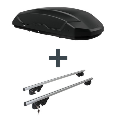 Dachbox Thule Pulse 2 M + Dachträger Menabo Sherman für VW Tiguan Typ 5N Neuware