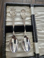King George VI Coronation 1937 silver spoon teaspoon x 2