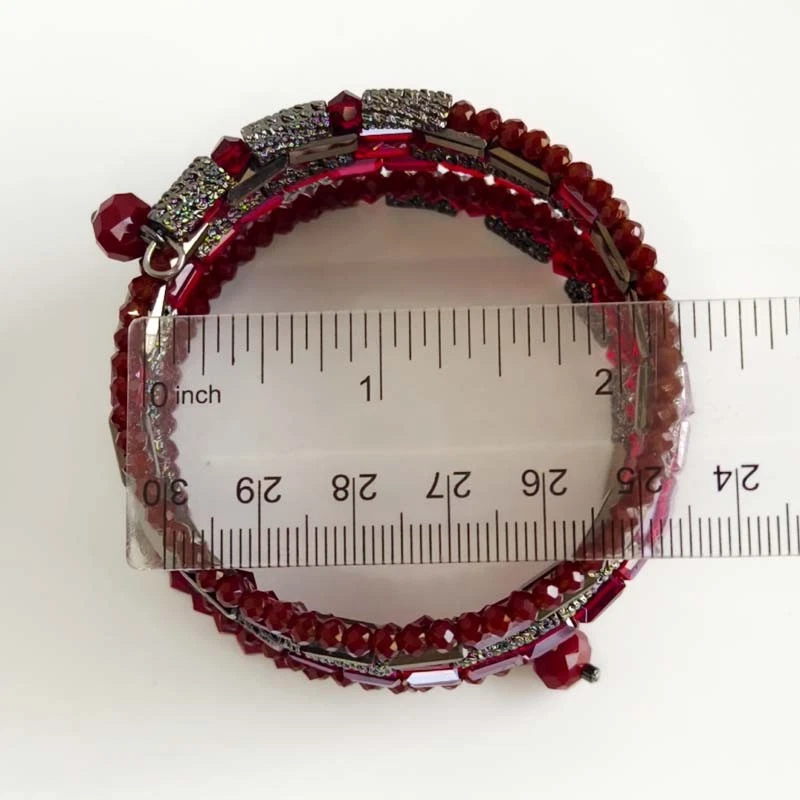 Novo Chicos Crystal Bead Wrap Bracelete Bracelete Presente Chique Feminino Festa Férias Joias - Imagem 4 de 4