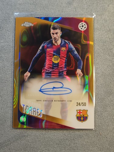 Ferran Torres Auto Gold /50 2025-26 Topps Chrome UCC Barcelona Spain