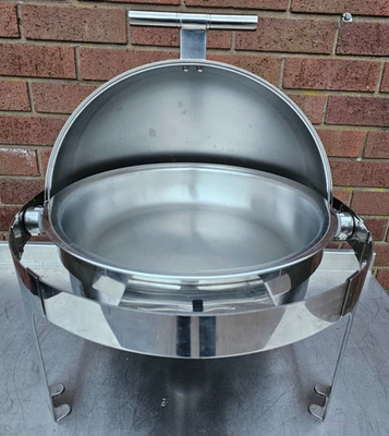 ROLL TOP ROUND CHAFING DISH GENWARE R901 DELUXE 6LTR GOOD CONDITION £70+VAT EACH - Image 1 of 4