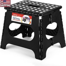 Folding Step Stool Heavy Duty Portable Anti Slip Carrying Handle Safety Design