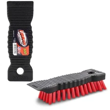 7.5-Inch Red and Black Scrub Brush with Polypropylene Block