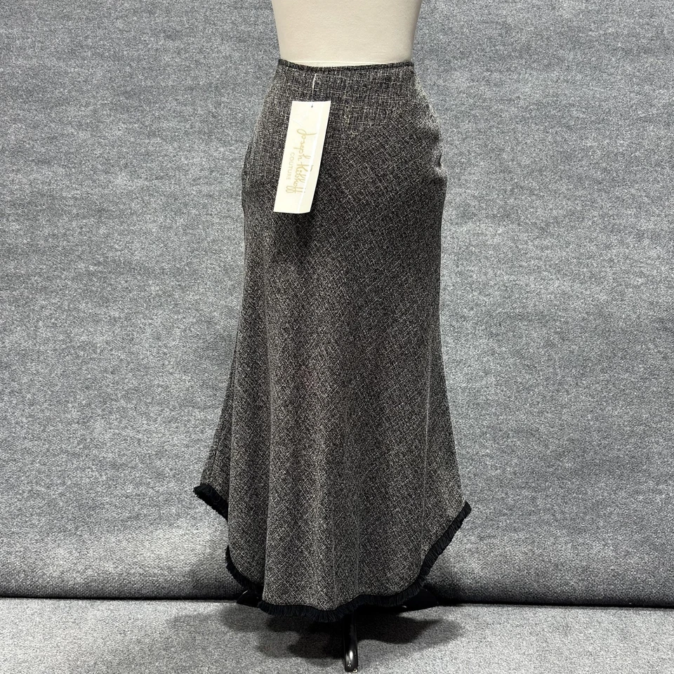 Falda vintage Joseph Ribkoff para mujer 8 gris maxi tweed trompeta asimétrica unión Foto 2 de 4